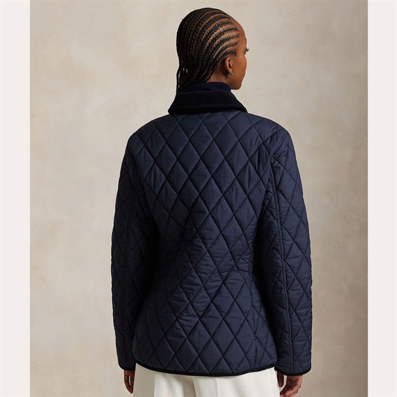 Polo Ralph Lauren Corduroy-Trim Quilted Barn Jakke, Navy